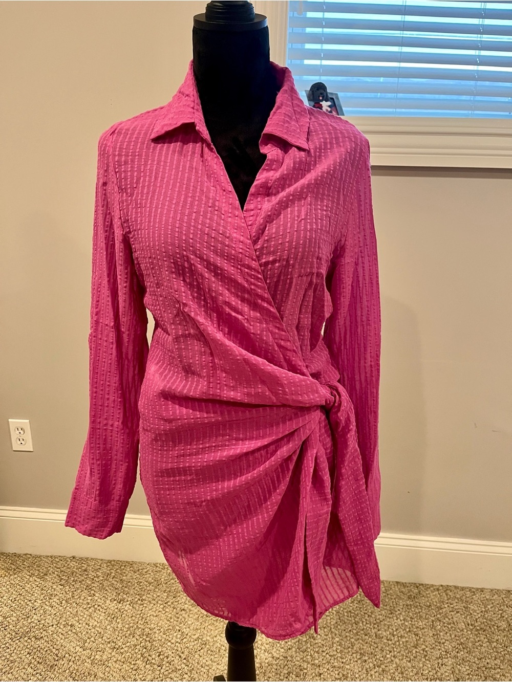 NWT VIX Paula Hermanny Fuchsia Wrap-Front Swim Coverup- medium